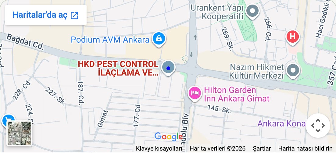 HKD İlaçlama’nın Bağdat Caddesi üzerindeki konumunun harita önizlemesi